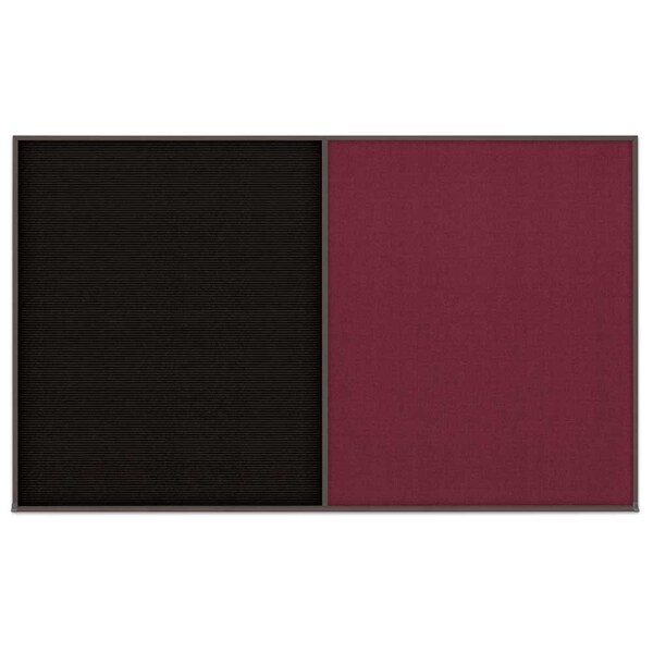 Triple Door Radius Corkboard, 96"x48", Hea, UV7016RC-SATIN-AMETHY